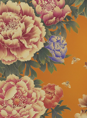 新中式四联屏春夏秋冬墙壁挂画客厅办公室国风植物花卉装饰画铜画