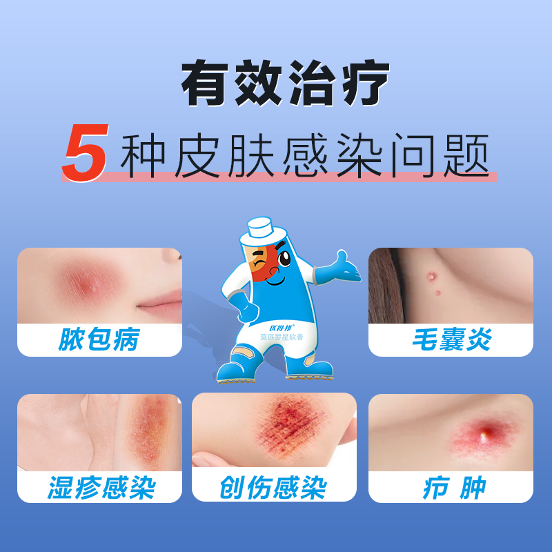 匹得邦莫匹罗星软膏10g烧伤烫伤皮肤感染甲沟炎外用止痒湿润药膏