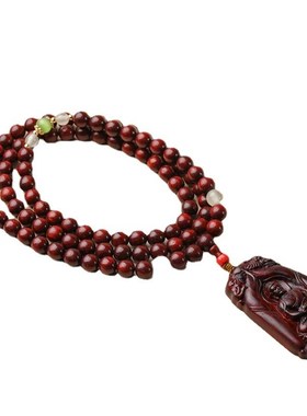 赞比亚小叶紫f檀DIY释迦摩尼款项链 规格0.8×88颗461牌男女款念