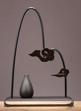 禅意创意摆设现j代金属工艺品室内新中式样板间客厅家居玄关装饰