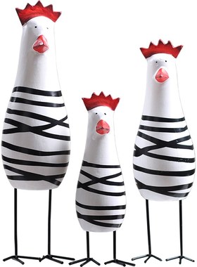 欧式小鸡套装木质k可爱动物装饰品电视柜摆件客厅创意家居饰品摆