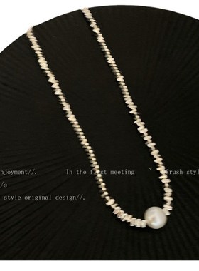 颗珍珠吊坠项链女夏2023新款爆D款设计感级锁骨链轻奢小众颈链