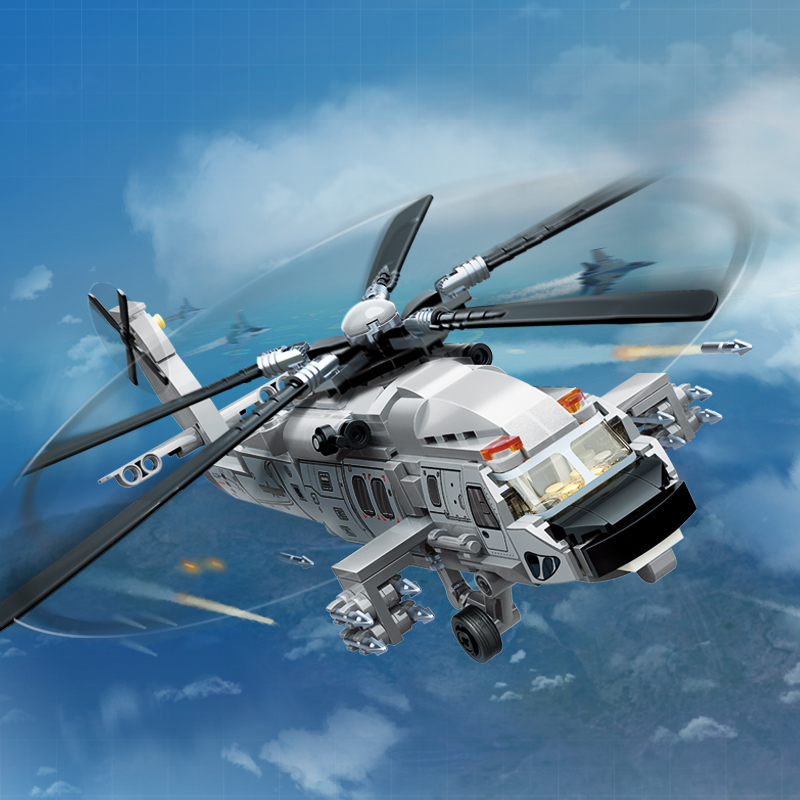 奇妙积木直20J男孩益智拼装直升机摆件玩具大国重器飞机模型礼物 - 图3