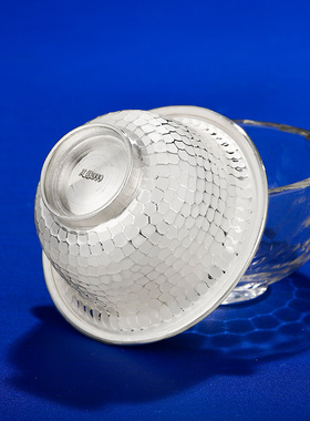 S999纯银手工锤纹供水碗佛前