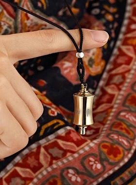 慈简转轮经简吊坠纯铜材质黄铜吊坠转筒项坠装饰品缩微六字胶卷