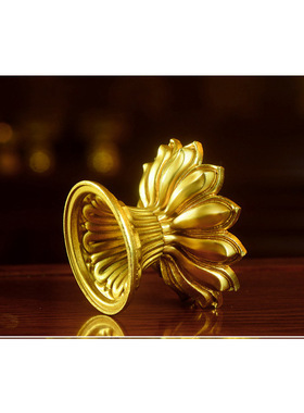 纯铜十二品莲台香插蜡烛灯座雕花蜡烛台供奉灯座烛台佛前长明灯架