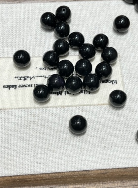 收藏级黑曜石散珠银眼彩虹眼转运珠招财手链圆珠纳福一颗单珠手串