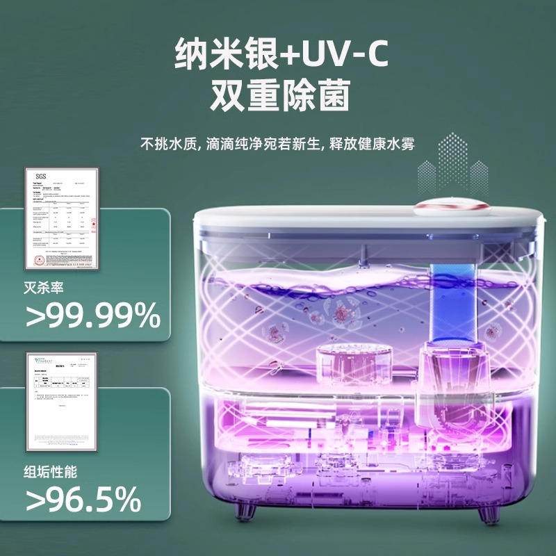 七彩叮当空气加湿器家用静音卧室2023新款大雾量雾化器小型办公室-图0