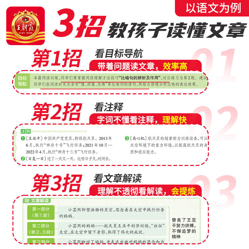 【王朝霞】2024新小学语文阅读训练100篇超详解基础版阅读训练一二三四五六年级阅读思路全解析语文古诗文阅读真题专项训练