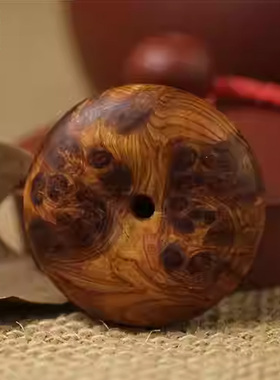 老料崖柏平安扣满雀眼挂件吊坠