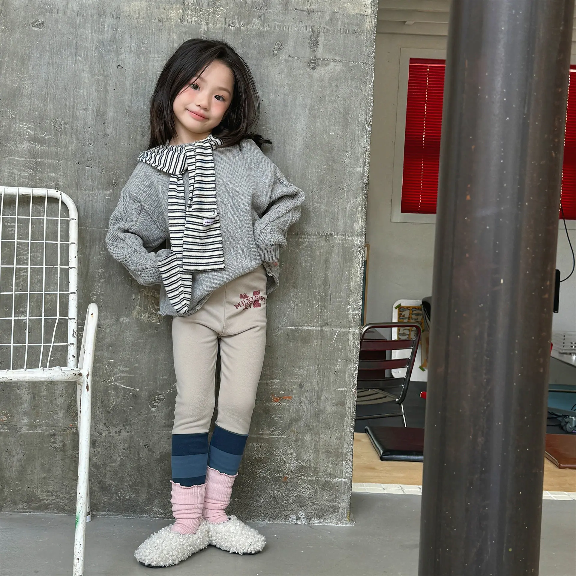 2025童装秋冬新款韩版加绒保暖冬装童裤儿童打底裤女童裤子 - 图1