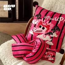 There are dragons then Lingering New Year Red Heqing Embracing Pillow Dragon Year New Home Living Room Sofa Leaning Pillow Can Be Torn Down Pillowcase