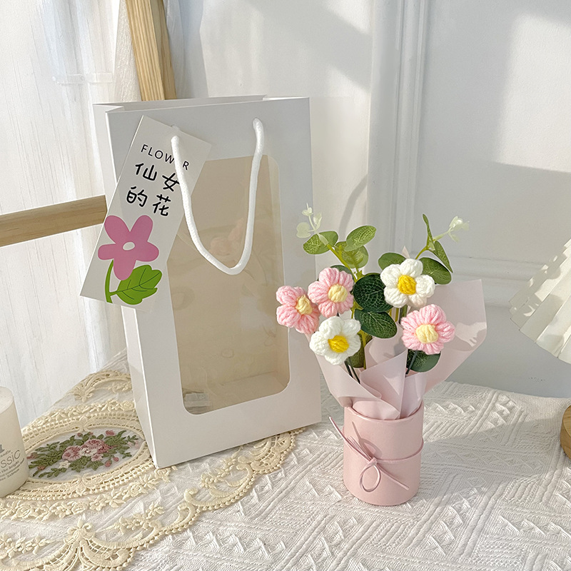 生日礼物女生手工毛线花束针织成品永生花伴手礼纪念周年毕业礼物