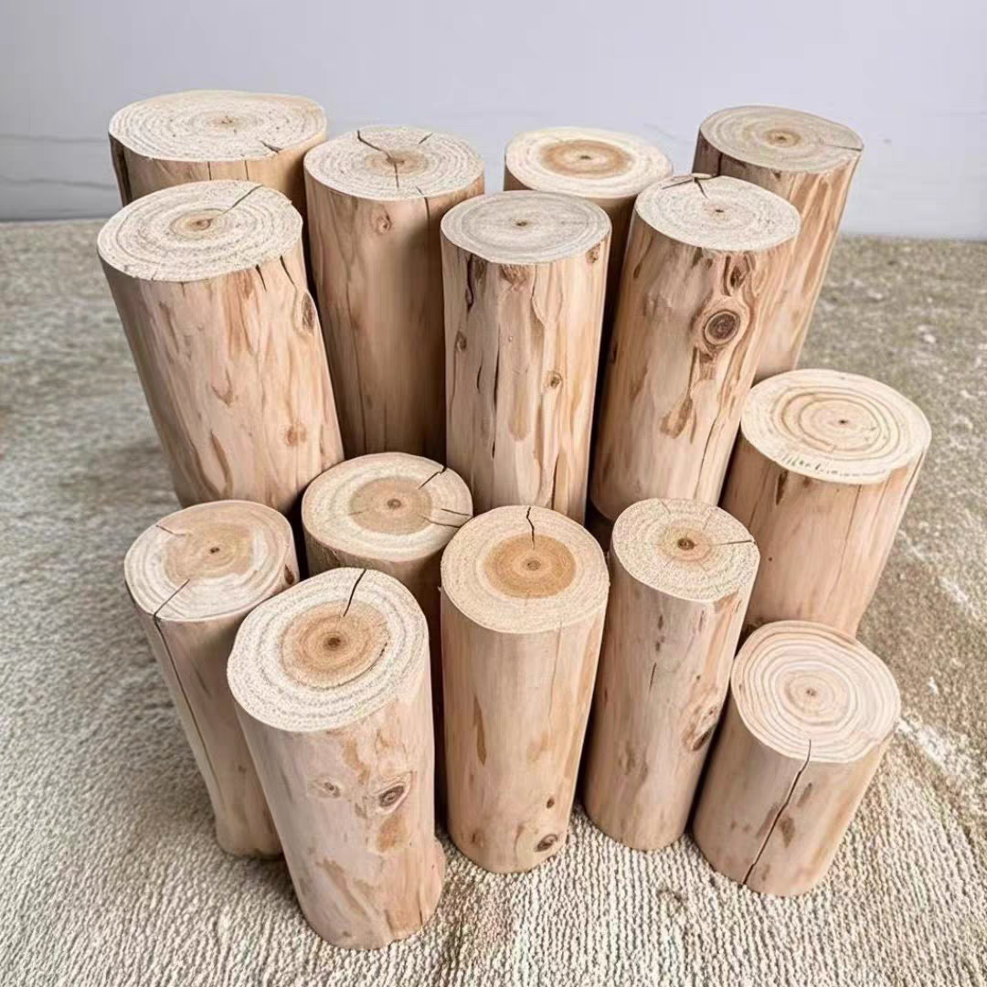 天然去皮杉木木桩凳子茶凳座凳客厅家用休闲凳简约摆件花瓶底座 - 图2