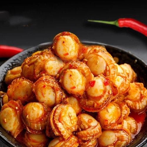 鲍鲜扇贝肉开袋即食蒜蓉香辣味贝类海鲜肉海味休闲解馋零食小包装 - 图1