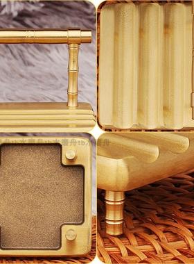 纯铜老式椅子饰品古董竹凳凳装饰个性化创意小椅子手机座