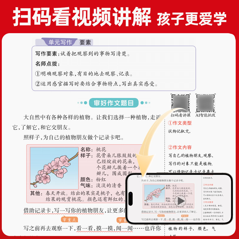 2024汉知简小学生语文同步作文一二三四六五六年级下册人教版作文素材写作技巧起步入门黄冈优秀范文大全指导阅读理解专项训练书