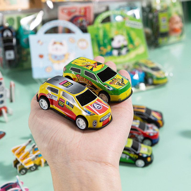 Children's iron pull-back car set Douyin prize toys