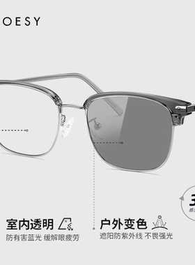洛伊士可配度数变色太阳镜