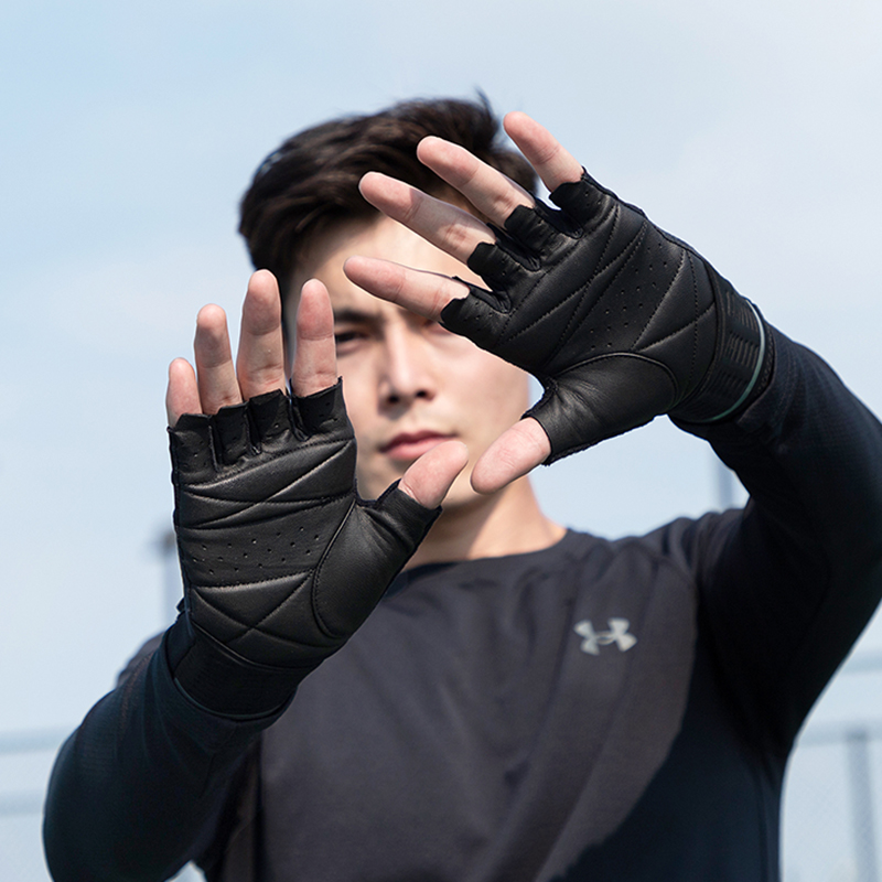 【自营】UA安德玛训练手套男款骑行器械运动护具护手单杠半指手套 - 图2