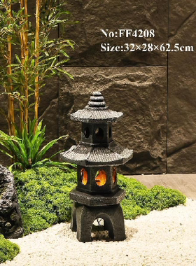 室内外石塔灯摆件中式仿石宫灯庭院造景装饰花园禅意灯楼梯间小景