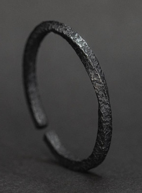 中性钛钢简约乌藤莫比乌斯环手镯