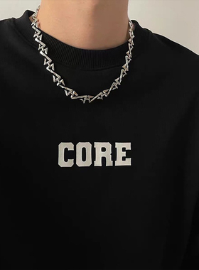 钛钢中性Z字母钛钢项链