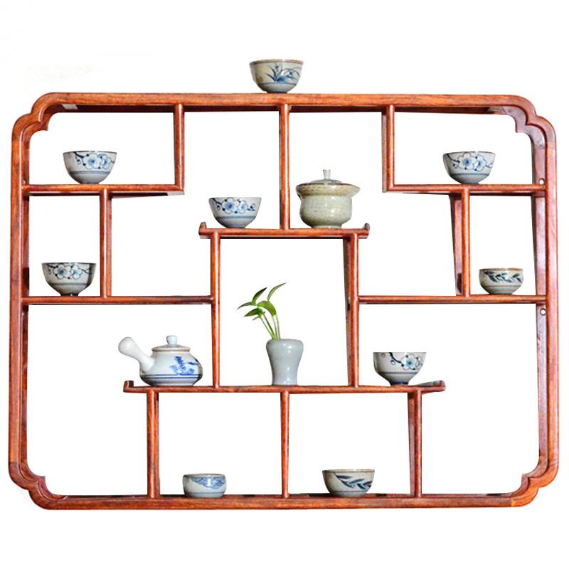 茶具架子紫砂壶茶杯茶壶小摆件茶室置物壁挂式展示收纳摆放博古架 - 图3