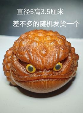 手工竹制工艺品老实心竹把玩玉化包浆金蟾竹雕吉祥转运文玩收藏品