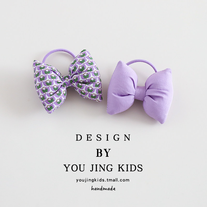 儿童充棉蝴蝶结发圈碎花布艺女童头绳小女孩可爱马尾皮筋发绳头饰,淘宝优惠券,粉丝福利购,淘宝优惠卷