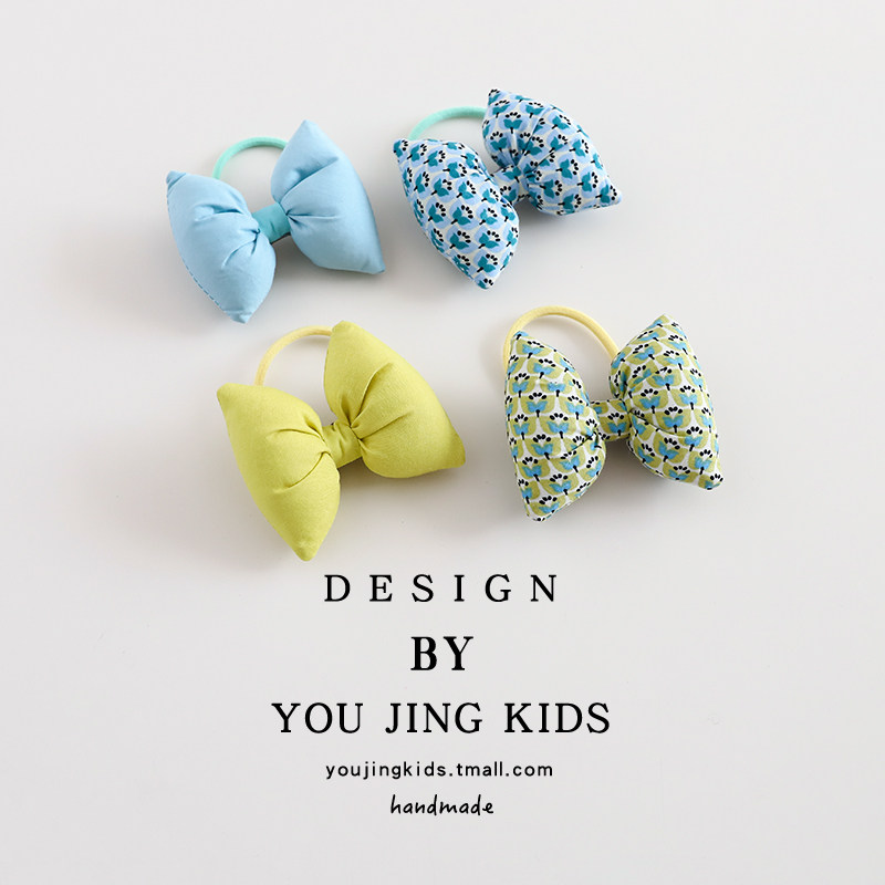 儿童充棉蝴蝶结发圈碎花布艺女童头绳小女孩可爱马尾皮筋发绳头饰,淘宝优惠券,粉丝福利购,淘宝优惠卷