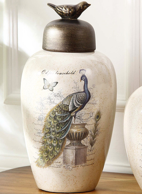 美式酒柜收纳摆件客厅装饰品家庭软装玄关电视柜家居饰品陶瓷书柜