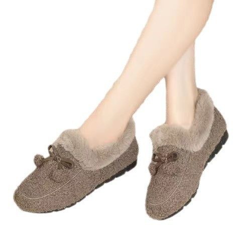 秋冬季加厚豆豆鞋冬季加绒软底老北京布鞋女毛毛鞋子防滑轻便室内,淘宝优惠券,粉丝福利购,淘宝优惠卷