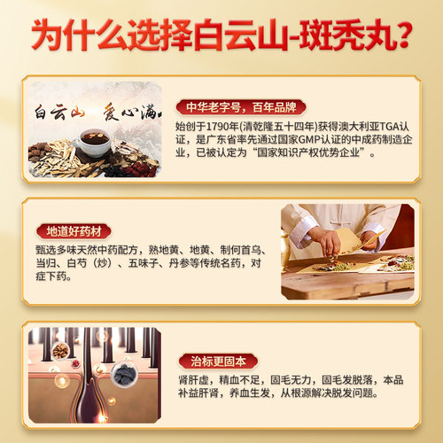白云山斑秃丸中药乌发增发官方生发白云山敬修堂脱发鬼剃头防脱 - 图1