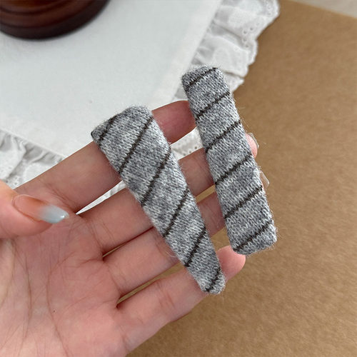 韩版秋冬撞色斜纹发夹边夹侧边对夹2025新款高端刘海夹女发卡夹子 - 图2