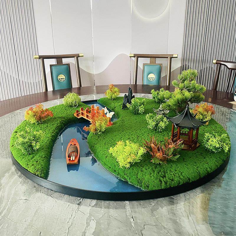 餐桌中间景观摆件大圆桌转盘摆花沙盘造景酒店装饰台面仿真桌花,淘宝优惠券,粉丝福利购,淘宝优惠卷