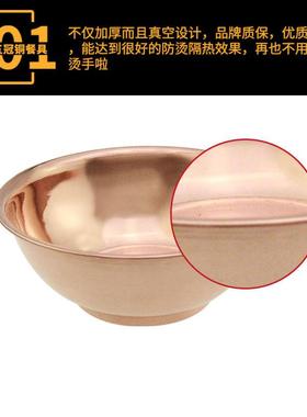 铜碗铜勺铜筷子纯铜家用饭碗铜勺子三件套铜水杯铜杯铜餐具