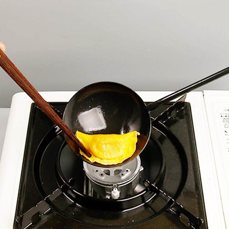 手工锻打熟铁炒勺木把炒勺家用 厨具炒菜勺子 蛋饺老式长柄炒菜勺,淘宝优惠券,粉丝福利购,淘宝优惠卷