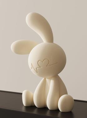 坐姿兔子摆件客厅入户玄关酒柜电视柜家居软装饰品高级感小众礼物
