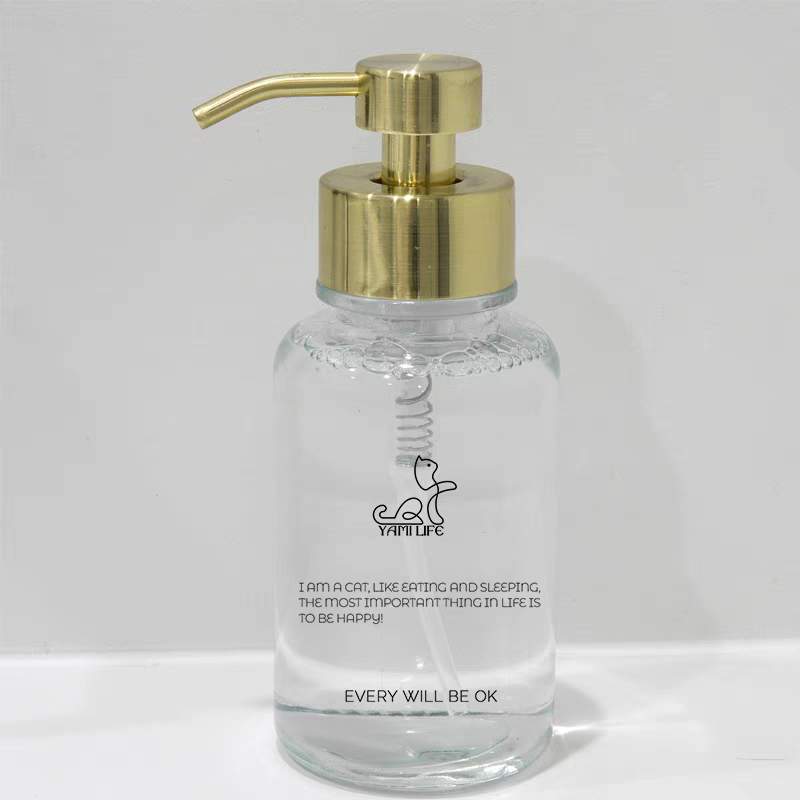 轻奢不锈钢玻璃乳液按压瓶洗手液瓶子沐浴露洗发水分装瓶家用酒店,淘宝优惠券,粉丝福利购,淘宝优惠卷