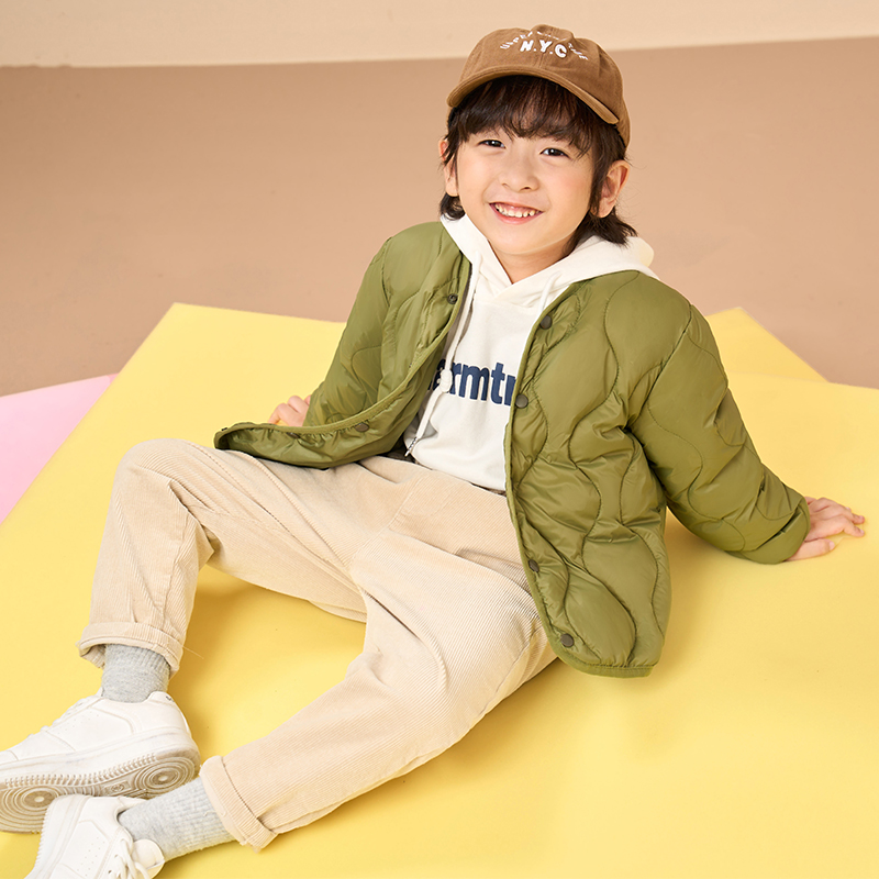 儿童羽绒丝内胆轻薄男童冬季女童宝宝童装内穿羽绒丝服保暖外套 - 图2