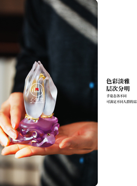 心缘堂琉璃四十二手香插香器贴金家居摆件家用客厅饰品好友送礼