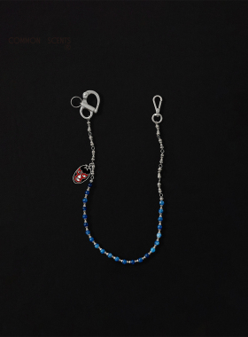 COMMON SCENTS天然石面具钥匙扣金属长裤链挂件