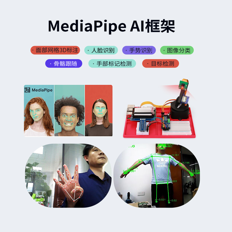 树莓派5 AI智能视觉套件OpenCV视觉开发智能机器人python Pi4B-图2