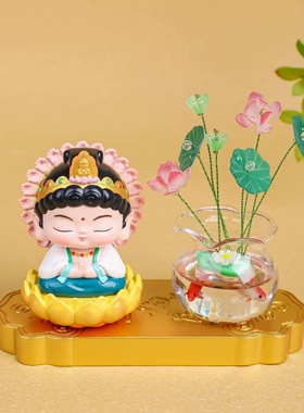 【仿木树脂底座】中式车载底座汽车中控摆件装饰手办玩偶搭配组合