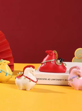 【生肖马树脂小摆件】马年吉祥物车载桌面装饰摆件小马公仔节日