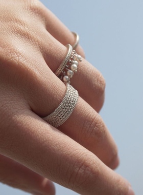 织锦宽版编织戒指非遗极简高级感东方美学原创