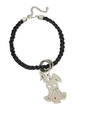 爱心朋克兔项链 两色金属小兔 可拆卸替换项圈 两色