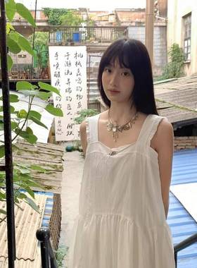 《海边漫步》花朵项链金银拼色原创设计小众优雅