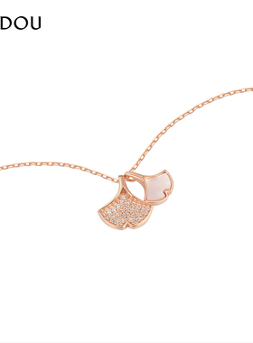 AJIDOU925银银杏叶项链